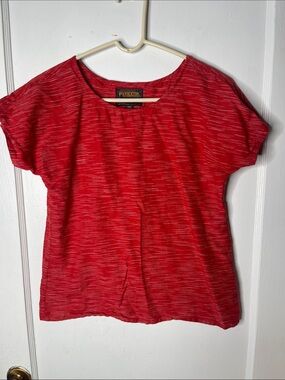 Pendleton Red Top XS Khadi Cotton Short Sleeves Lightweight Ladies Portland Coll